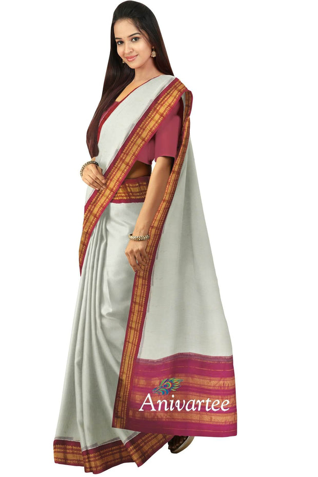 Handloom Gadwal pure cotton saree - Anivartee