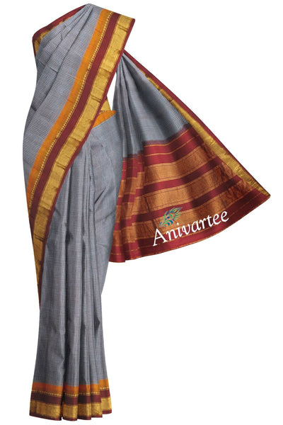 Handloom Gadwal pure cotton saree - Anivartee