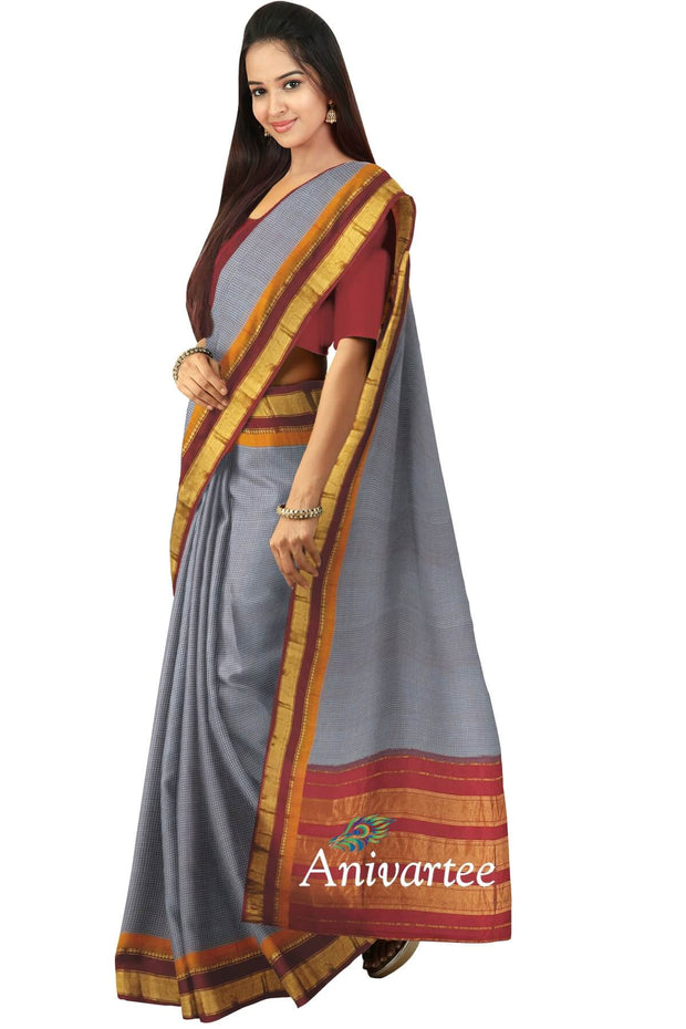 Handloom Gadwal pure cotton saree - Anivartee