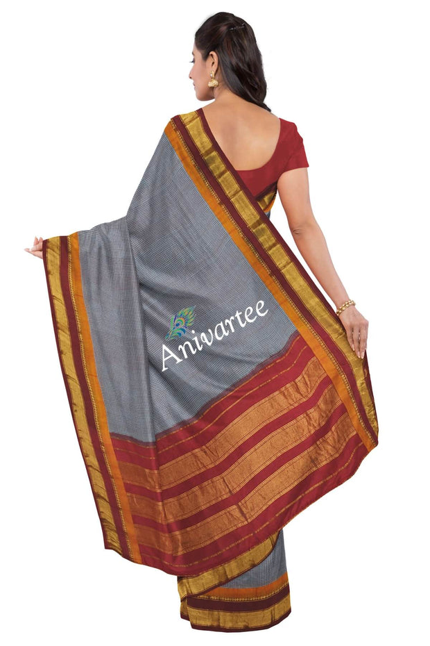 Handloom Gadwal pure cotton saree - Anivartee
