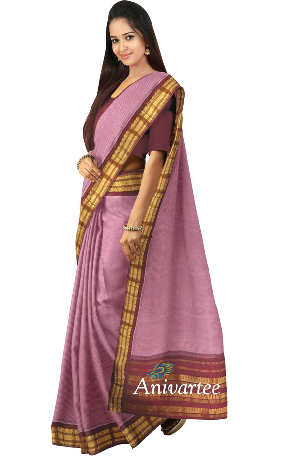 Handloom Gadwal pure cotton saree - Anivartee