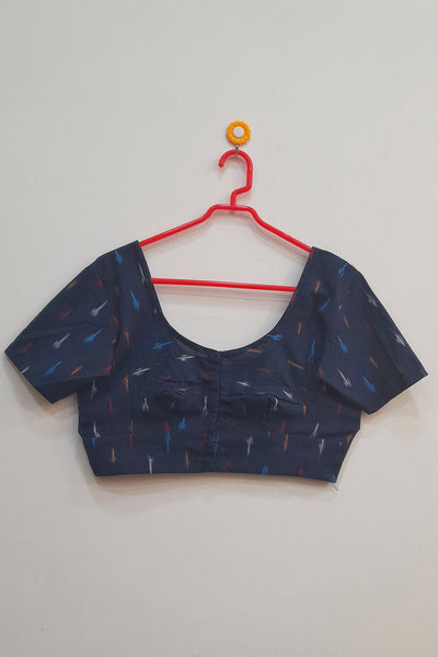 Ikat  cotton blouse in blue