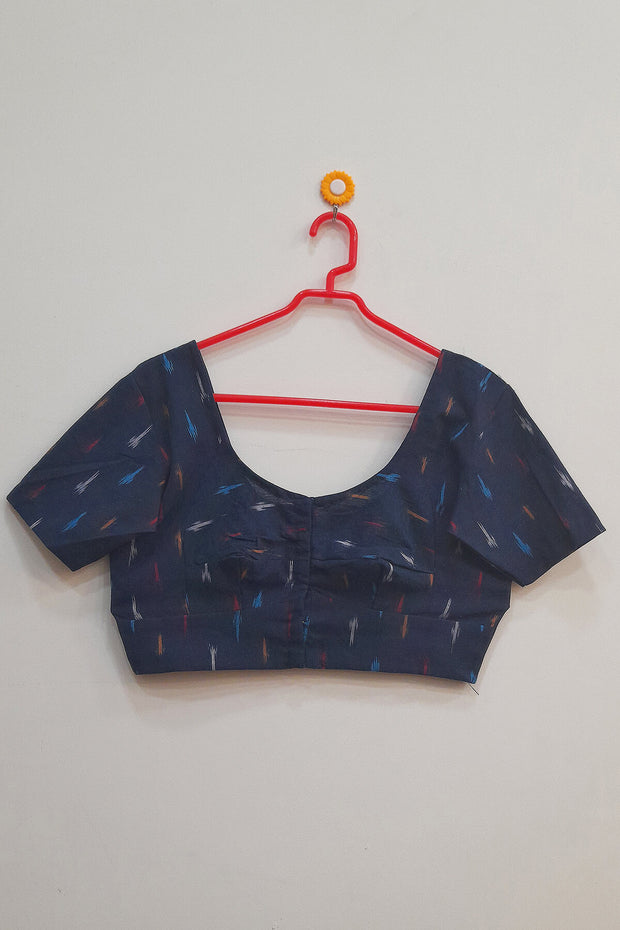 Ikat  cotton blouse in blue