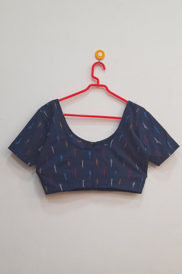 Ikat  cotton blouse in blue