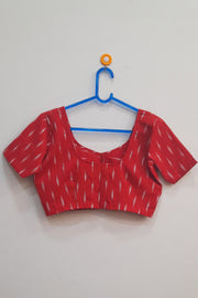 Ikat cotton blouse in red