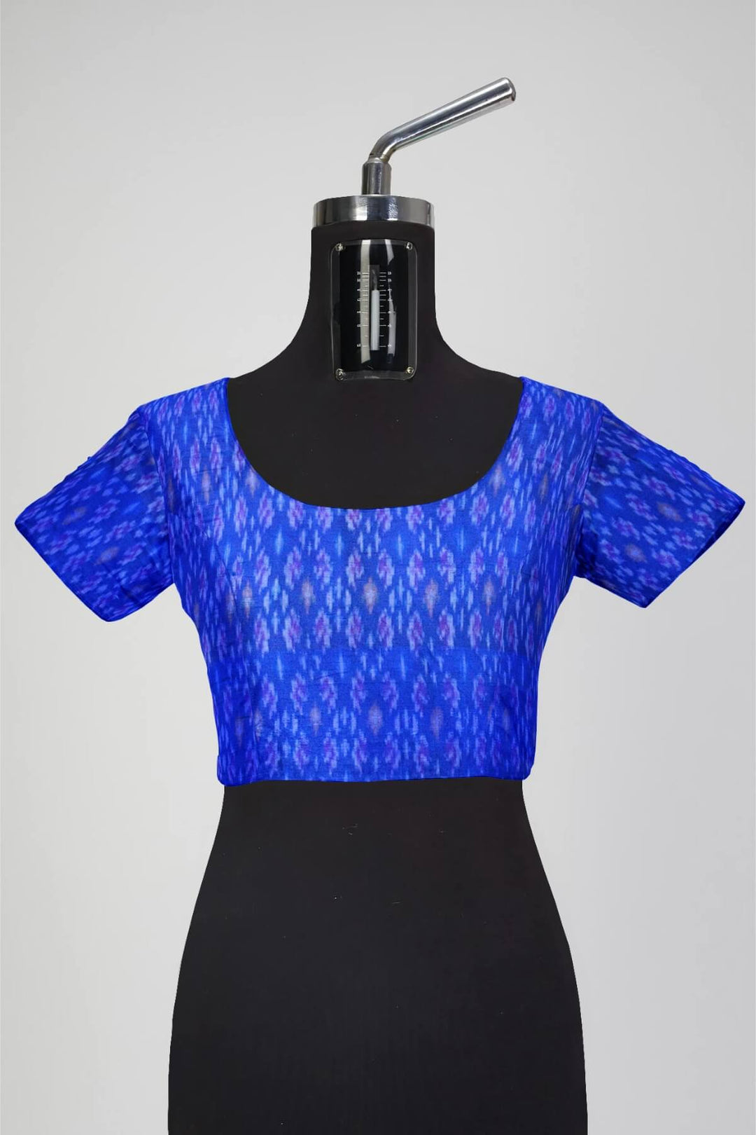 Handwoven Ikkat pure silk  fabric in dupioni finish in blue