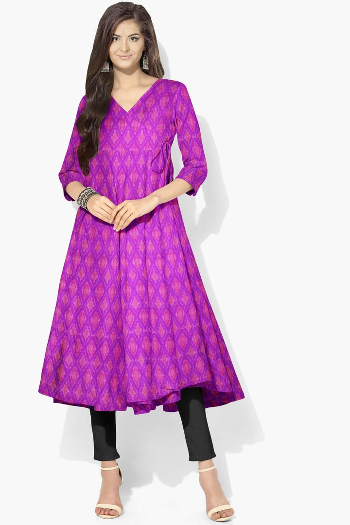 Handwoven Ikkat pure silk   fabric in dupioni finish in purple