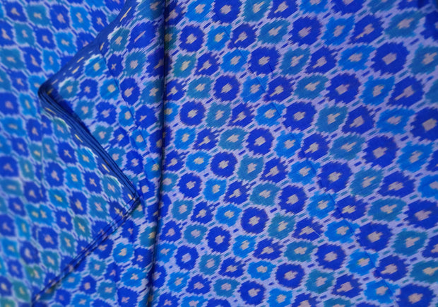 Handwoven Ikkat pure silk   fabric in blue