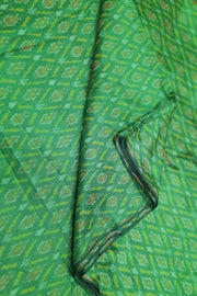 Handwoven Ikkat pure silk  fabric in green