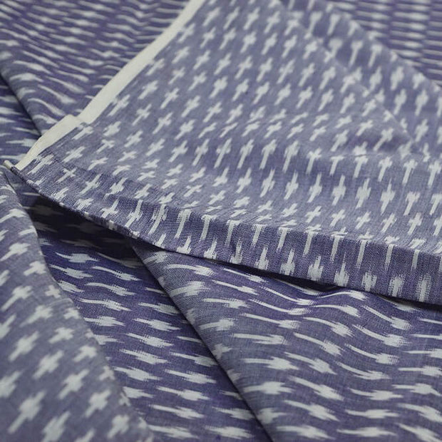 Handwoven ikat  pure cotton fabric in grey