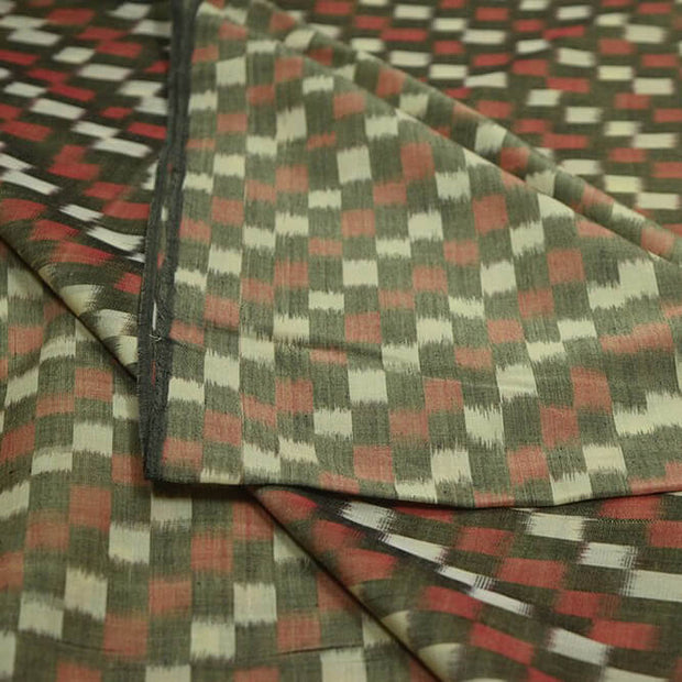 Handwoven ikat  pure cotton fabric in multicolour