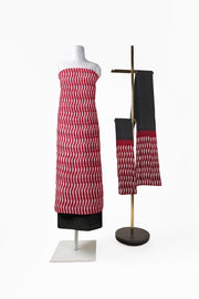 Ikat pure  cotton 3 piece salwar suit material in maroon & black