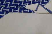 Handloom ikat  pure cotton  dupatta in dark blue and zigzag pattern