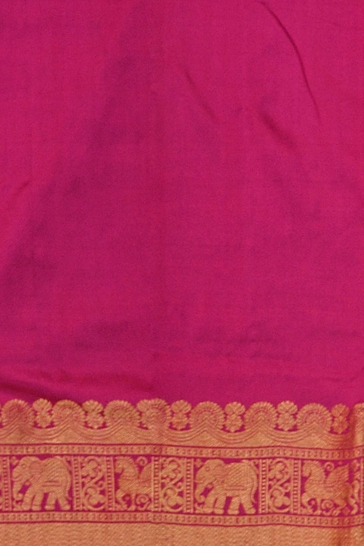 Handwoven Ikat pure silk unstitched lehenga material  in green in narikunj pattern