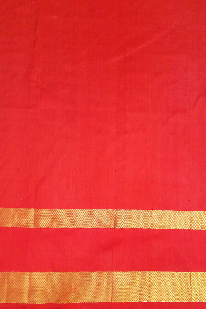 Handwoven Ikat pure silk unstitched lehenga material in bottle green  in navratan pattern