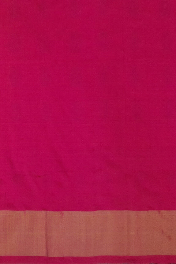 Handwoven Ikat pure silk unstitched lehenga material in yellow & pink