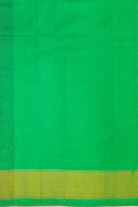 Handwoven Ikat pure silk unstitched lehenga material in  blue & green