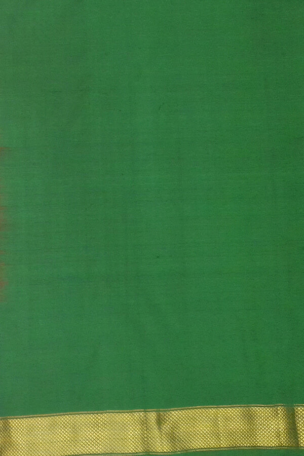 Handwoven Ikat pure silk unstitched lehenga material in red & green