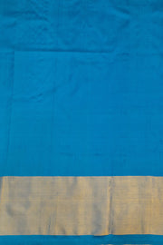 Ikat pure silk saree in blue in zig zag pattern