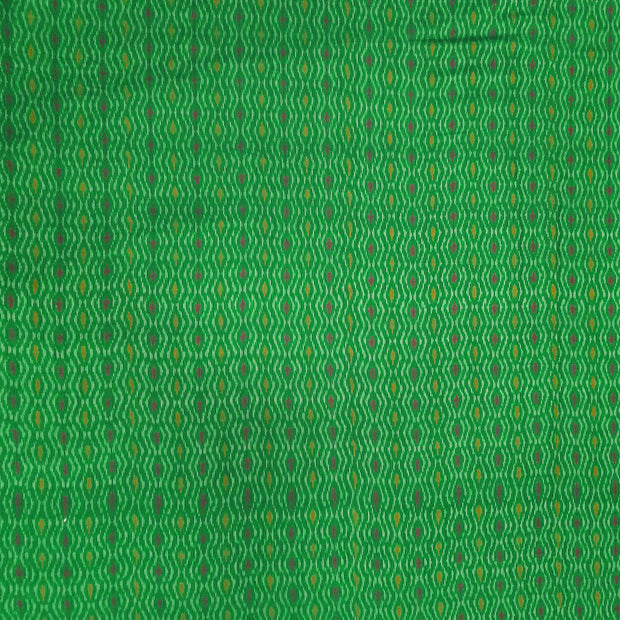Handwoven  Ikat silk cotton fabric in green