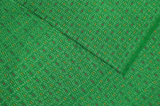 Handwoven  Ikat silk cotton fabric in green