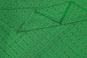 Handwoven  Ikat silk cotton fabric in green