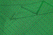 Handwoven  Ikat silk cotton fabric in green