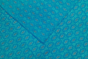 Handwoven  Ikat silk cotton fabric in light blue