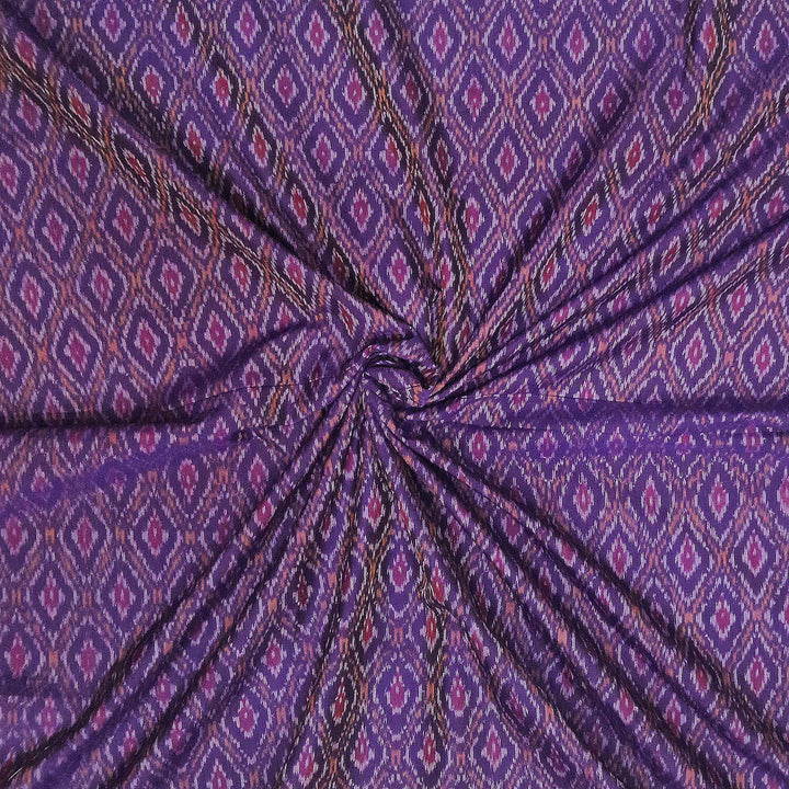 Handwoven  Ikat silk cotton fabric in purple