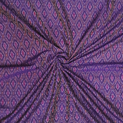 Handwoven  Ikat silk cotton fabric in purple