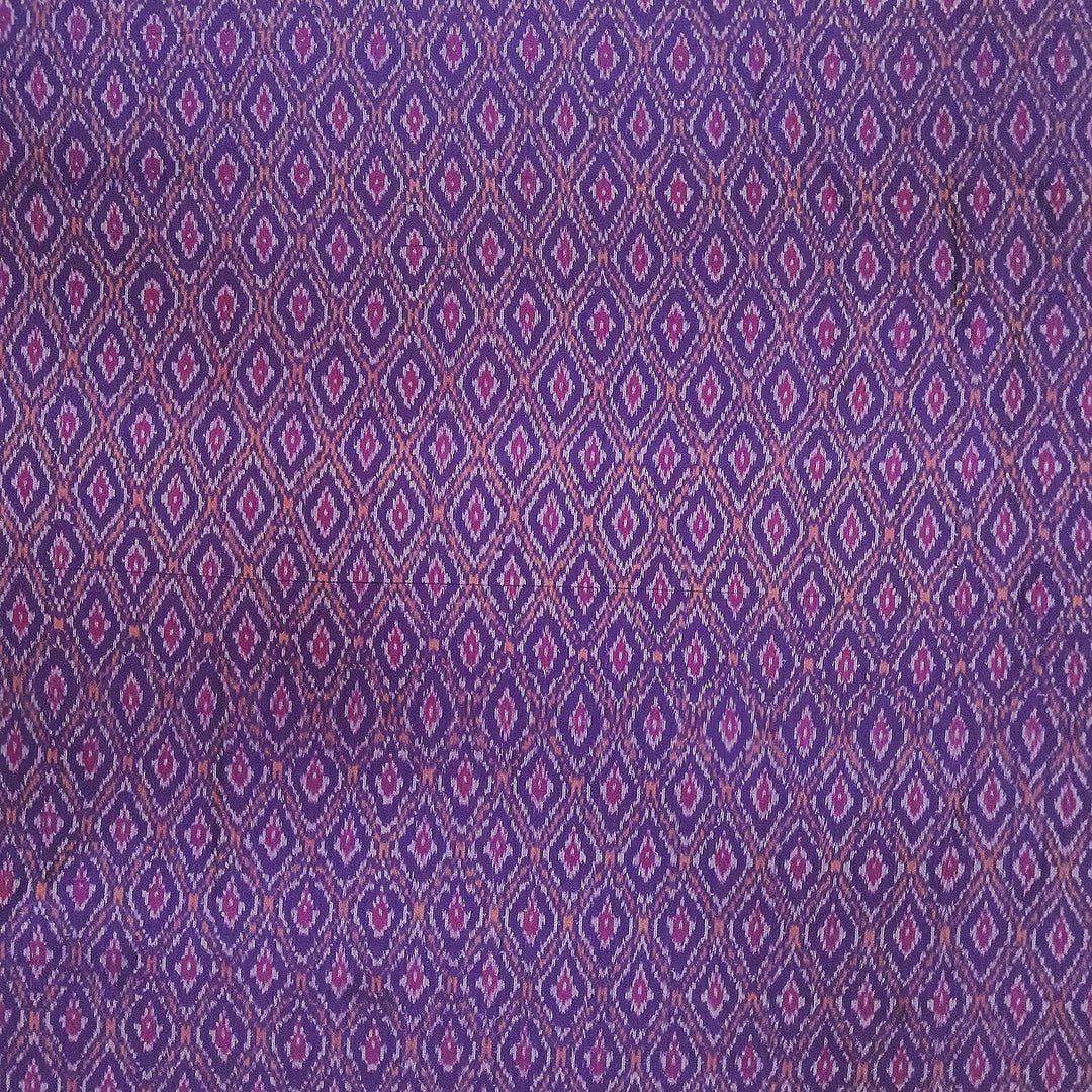 Handwoven  Ikat silk cotton fabric in purple