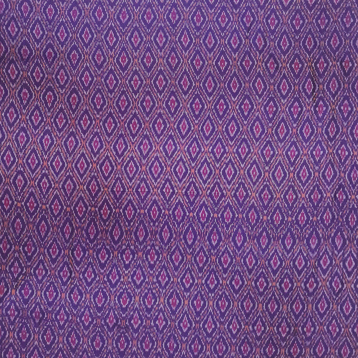 Handwoven  Ikat silk cotton fabric in purple