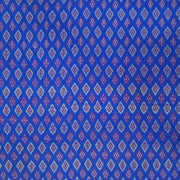 Handwoven  Ikat silk cotton fabric in dark blue