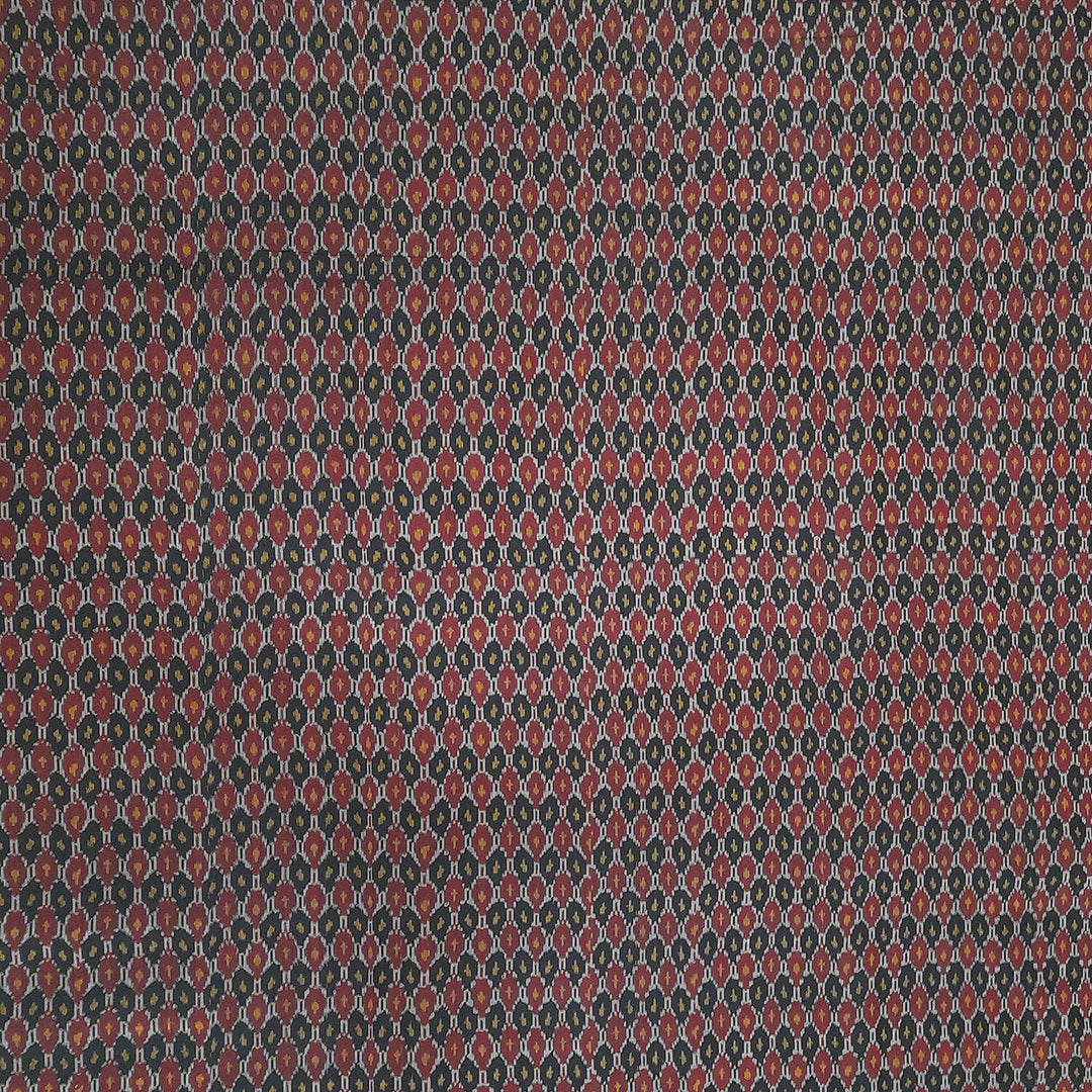 Handwoven  Ikat silk cotton fabric in black
