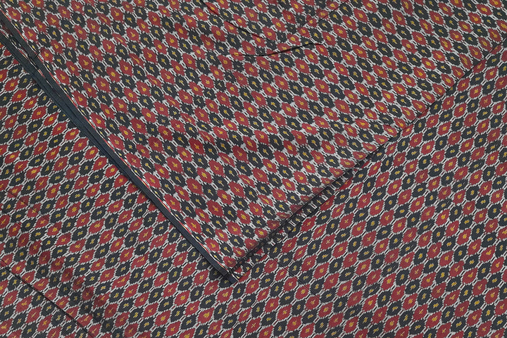 Handwoven  Ikat silk cotton fabric in black