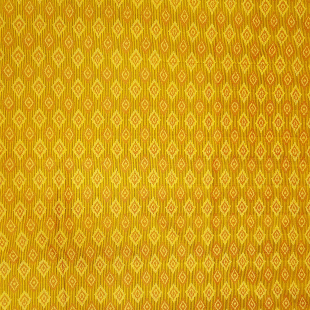 Handwoven  Ikat silk cotton fabric in yellow