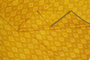 Handwoven  Ikat silk cotton fabric in yellow