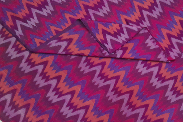 Handwoven  Ikat silk cotton fabric in multicolour