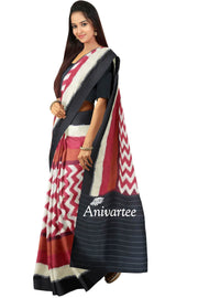 Handloom double Ikkat pure cotton saree - Anivartee