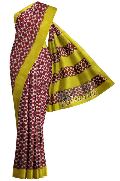 Handloom double Ikkat pure cotton saree - Anivartee