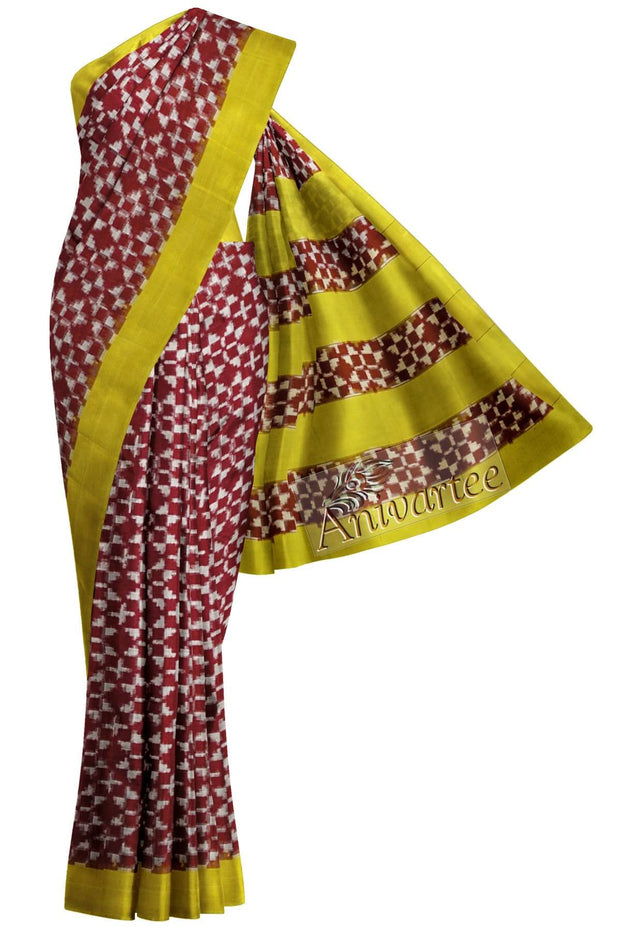 Handloom double Ikkat pure cotton saree - Anivartee