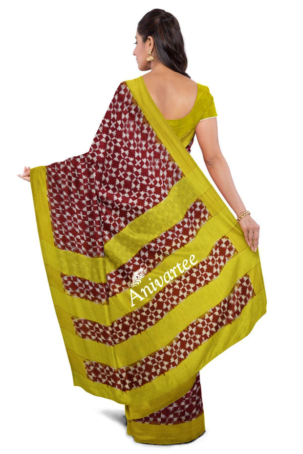 Handloom double Ikkat pure cotton saree - Anivartee
