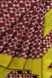 Handloom double Ikkat pure cotton saree