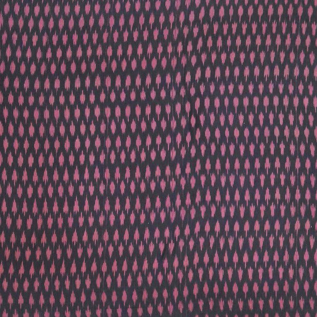 Handwoven ikat  pure cotton fabric in black