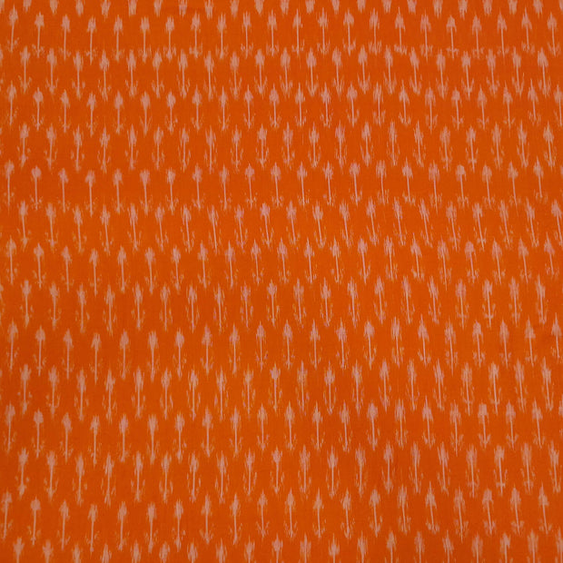 Handwoven ikat  pure cotton fabric in orange