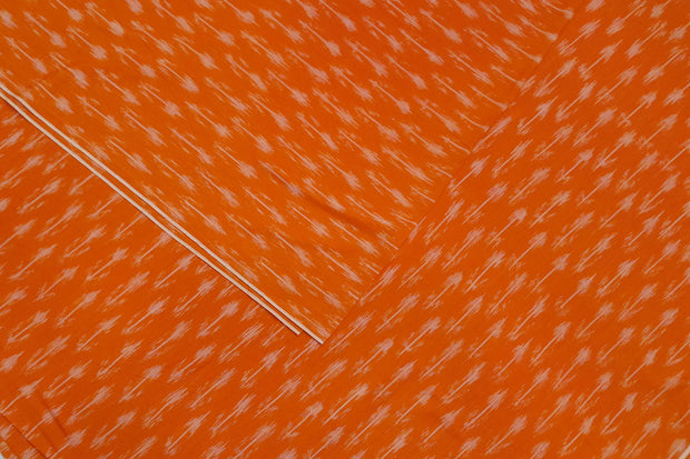 Handwoven ikat  pure cotton fabric in orange