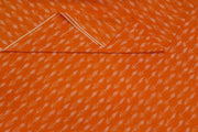Handwoven ikat  pure cotton fabric in orange