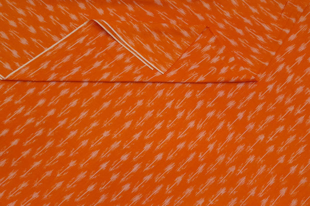 Handwoven ikat  pure cotton fabric in orange