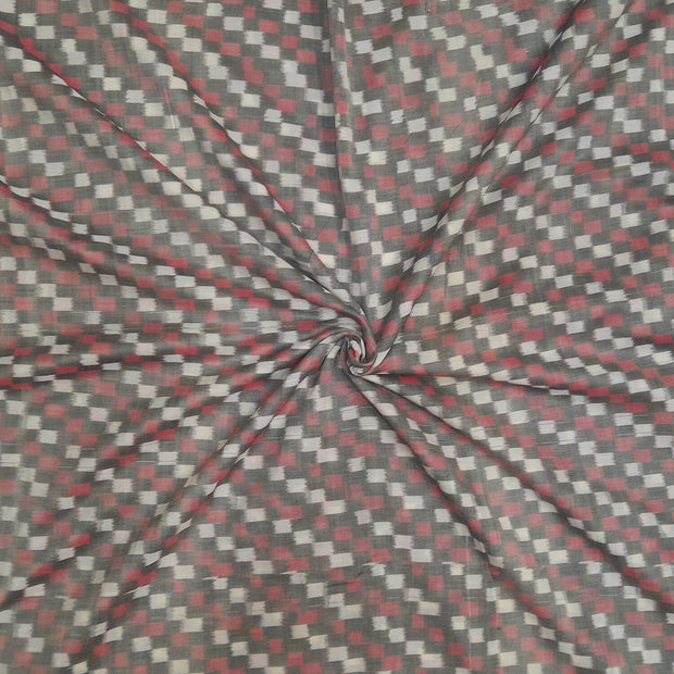 Handwoven ikat  pure cotton fabric in multicolour