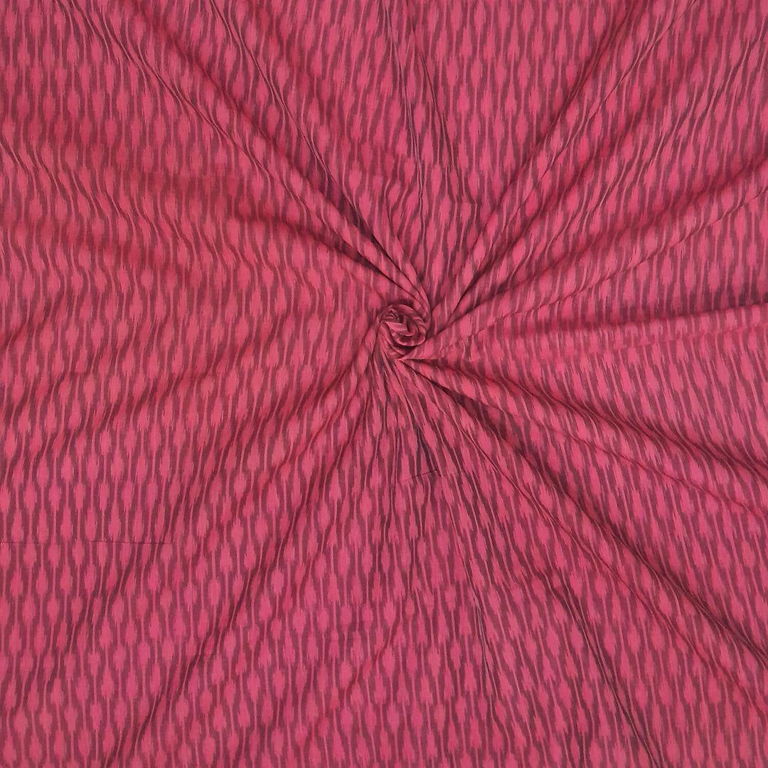 Handwoven ikat  pure cotton fabric in rust colour